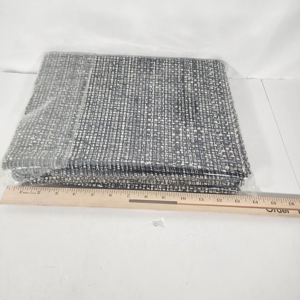 Gratico 6 Pack Cotton Placemats Black Natural 14x20 Woven Table Mats New